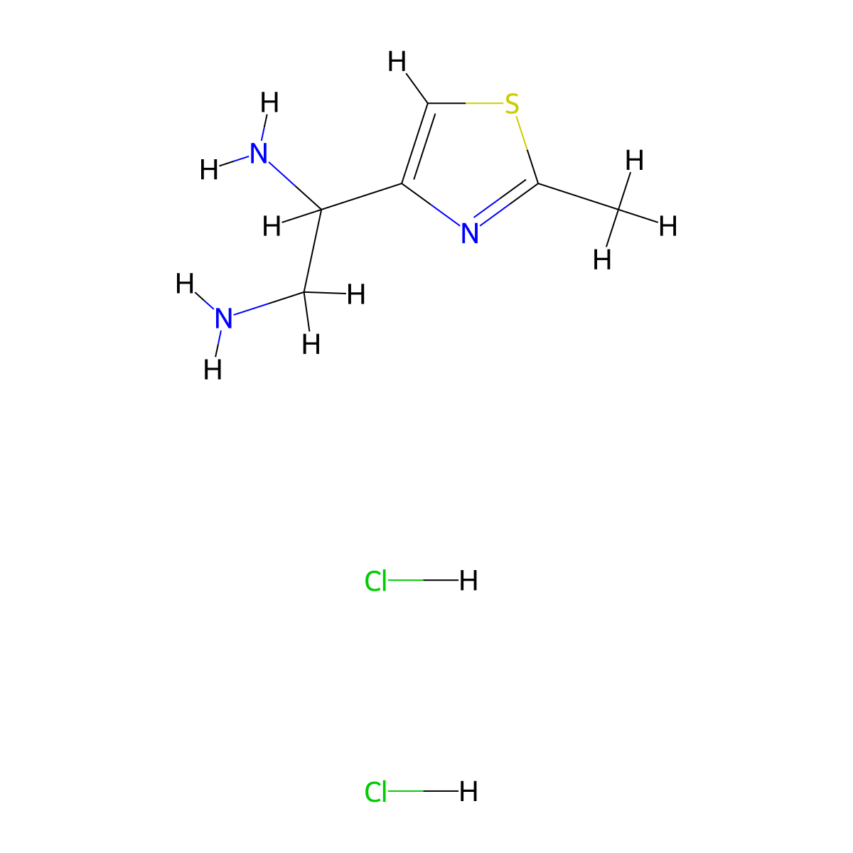 1-(2-Methyl-1,3-thiazol-4-yl)ethane-1,2-diamine dihydrochloride molecular structure, CAS 1443981-21-2
