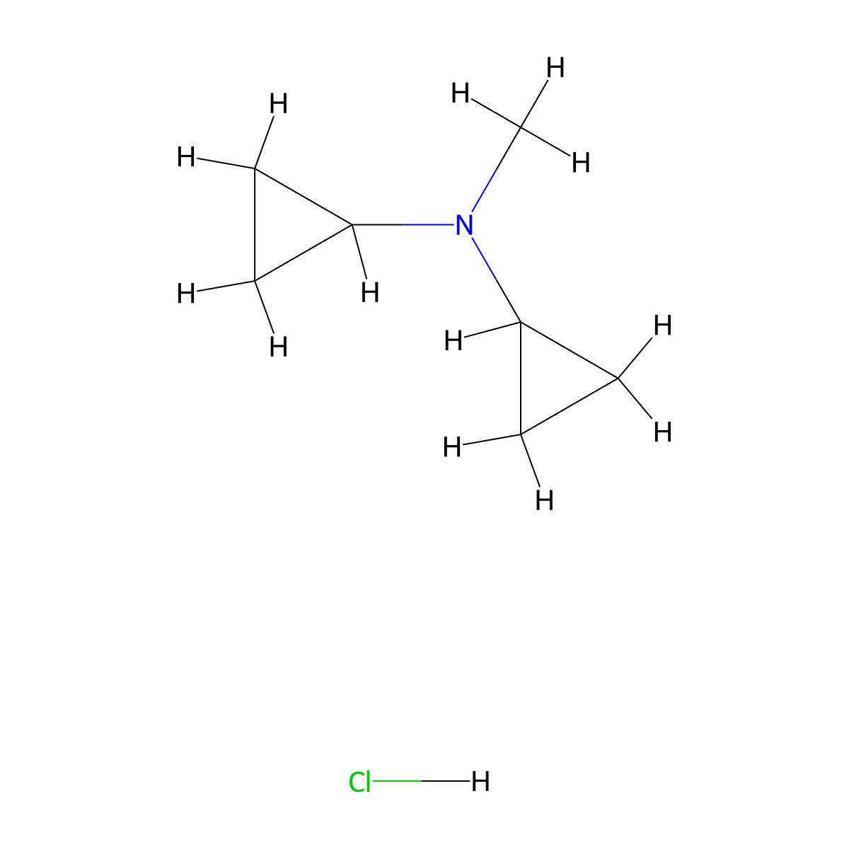 N-cyclopropyl-N-methylcyclopropanamine hydrochloride molecular structure, CAS 1443981-22-3