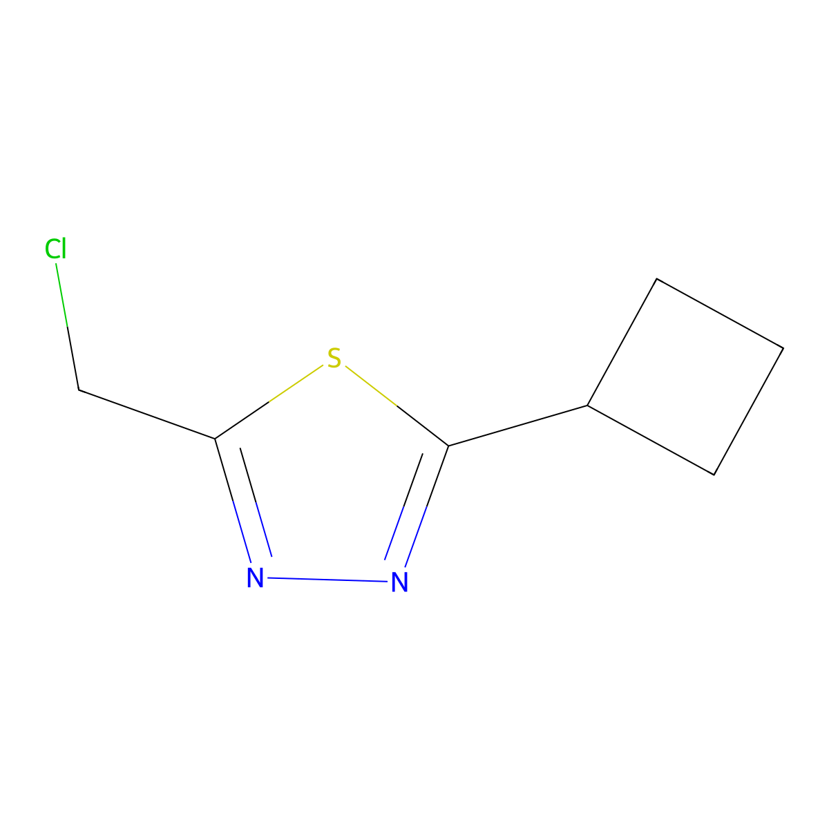2-(Chloromethyl)-5-cyclobutyl-1,3,4-thiadiazole molecular structure, CAS 1443981-25-6
