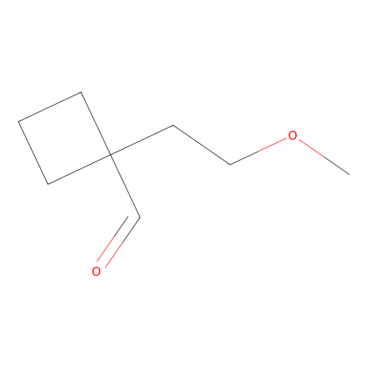 1-(2-Methoxyethyl)cyclobutane-1-carbaldehyde molecular structure, CAS 1443981-27-8