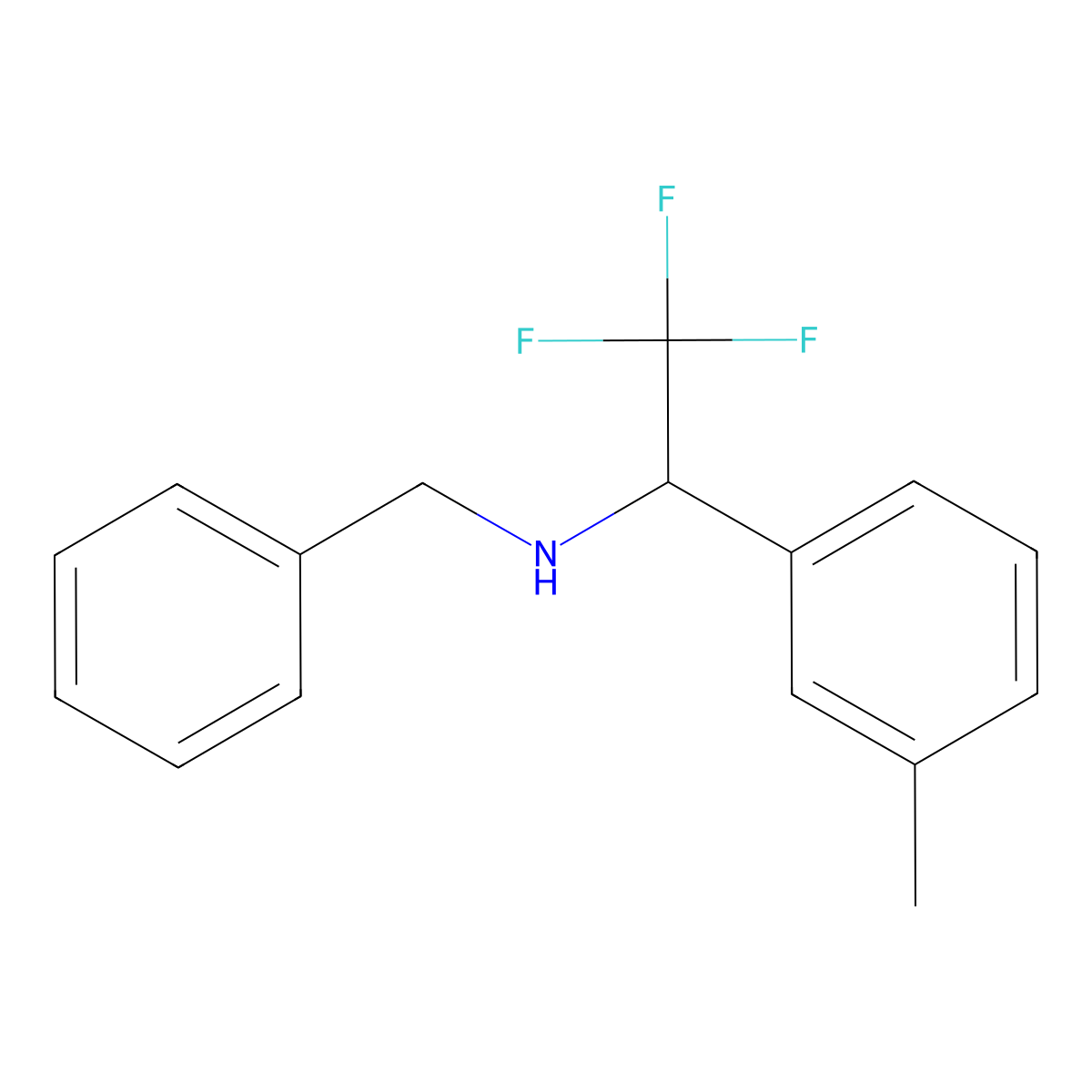Benzyl[2,2,2-trifluoro-1-(3-methylphenyl)ethyl]amine molecular structure, CAS 1443981-28-9