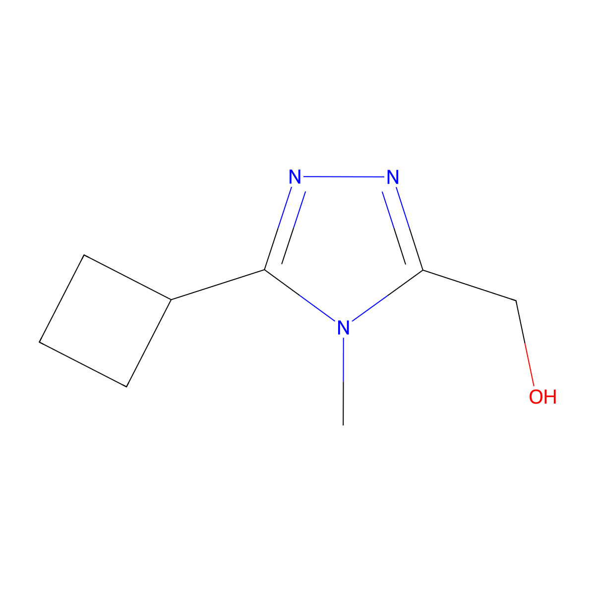 (5-cyclobutyl-4-methyl-4H-1,2,4-triazol-3-yl)methanol molecular structure, CAS 1443981-35-8