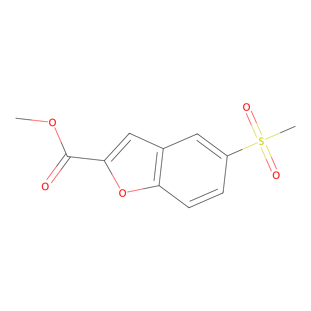 Methyl 5-methanesulfonyl-1-benzofuran-2-carboxylate molecular structure, CAS 1443981-43-8