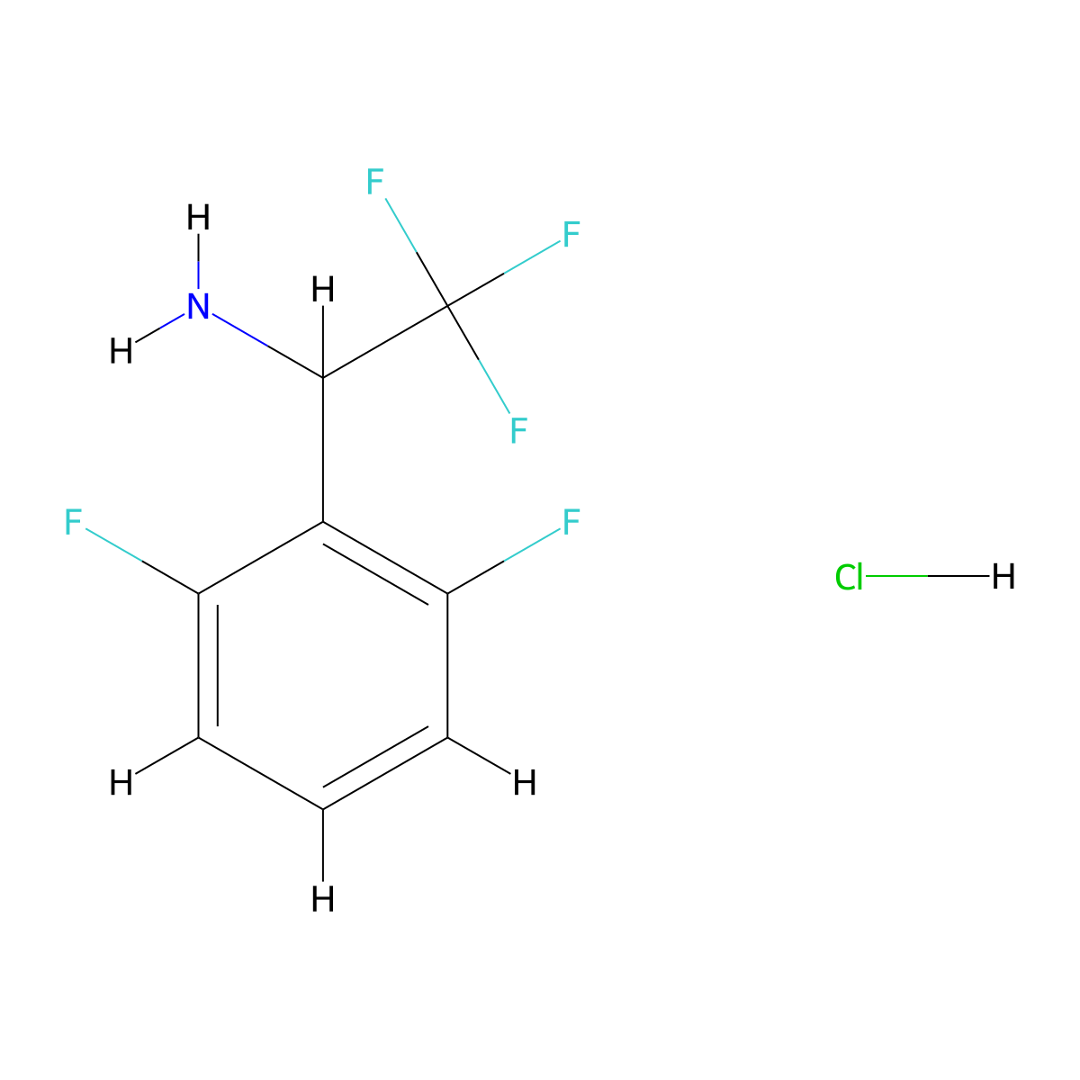 1-(2,6-Difluorophenyl)-2,2,2-trifluoroethan-1-amine hydrochloride molecular structure, CAS 1443981-44-9