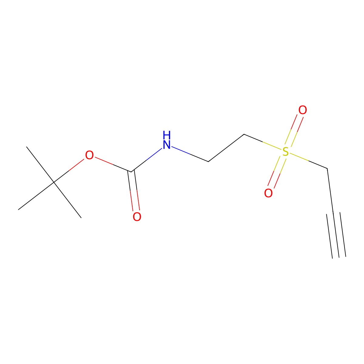 tert-butyl N-[2-(prop-2-yne-1-sulfonyl)ethyl]carbamate molecular structure, CAS 1443981-48-3