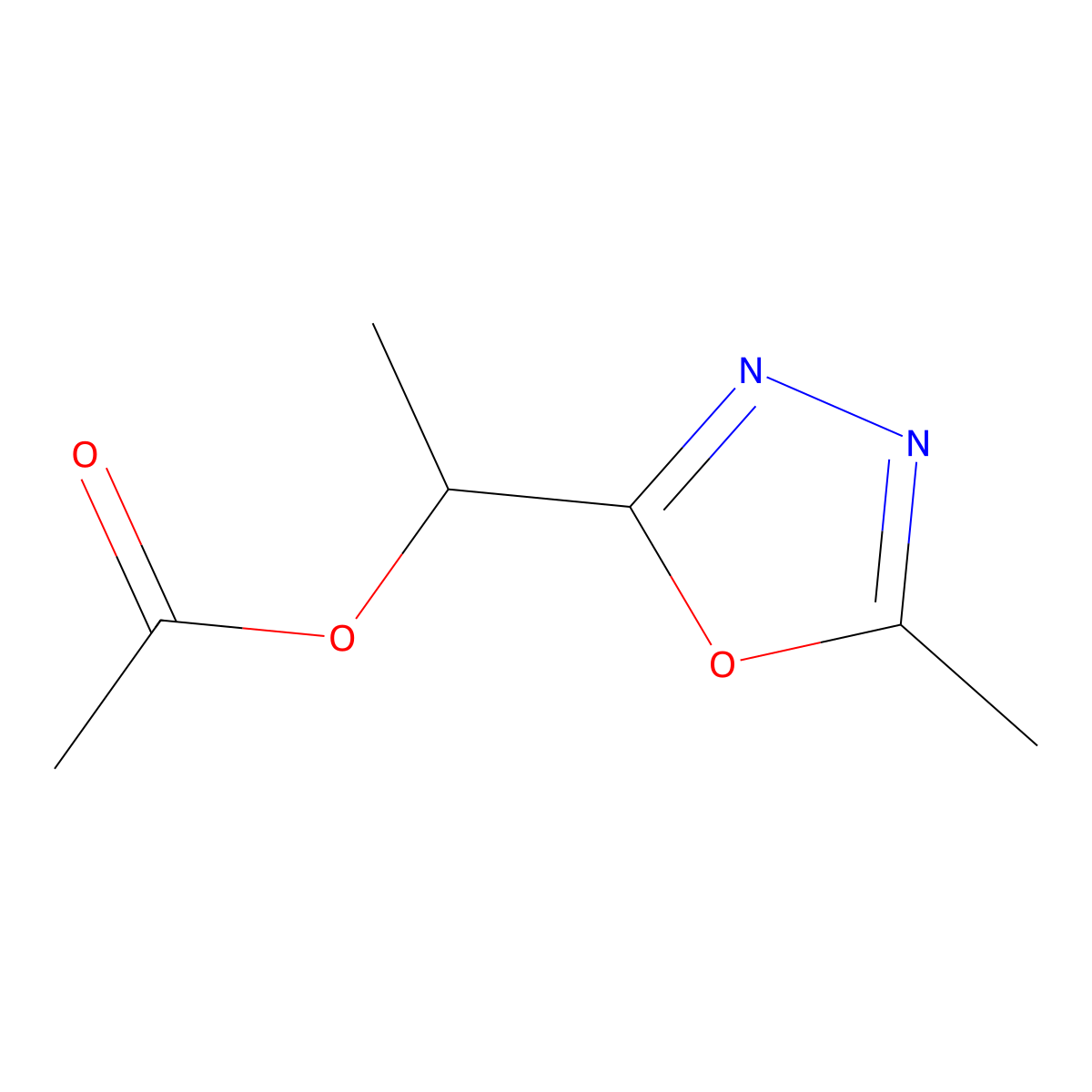 1-(5-Methyl-1,3,4-oxadiazol-2-yl)ethyl acetate molecular structure, CAS 1443981-50-7