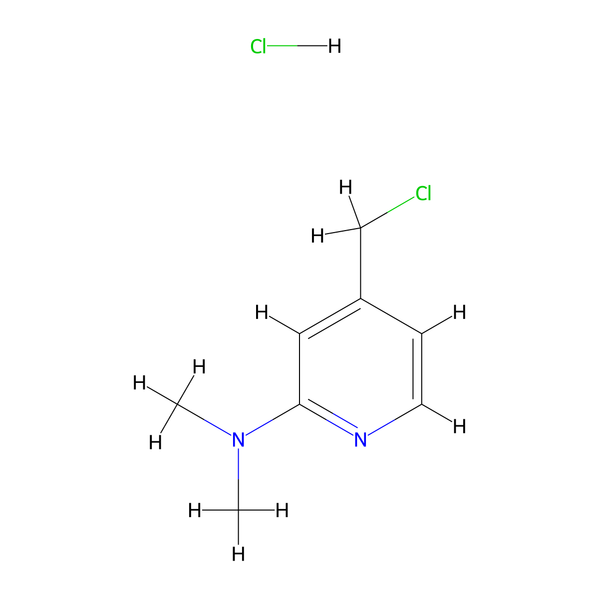 4-(chloromethyl)-N,N-dimethylpyridin-2-amine hydrochloride molecular structure, CAS 1443981-52-9