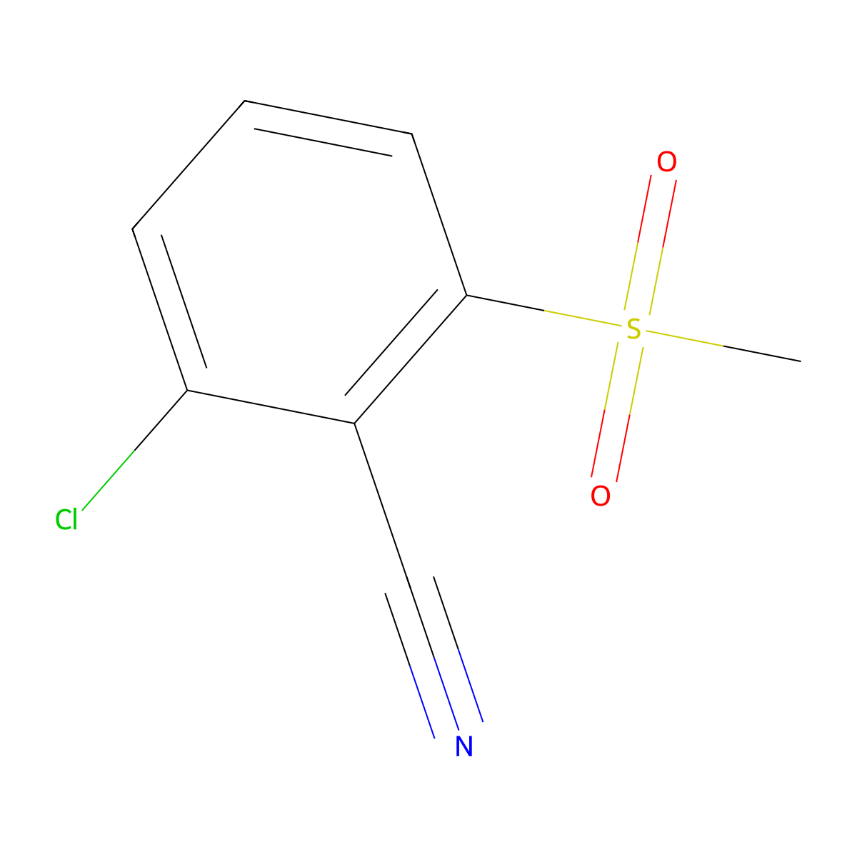 2-Chloro-6-methanesulfonylbenzonitrile molecular structure, CAS 1443981-55-2