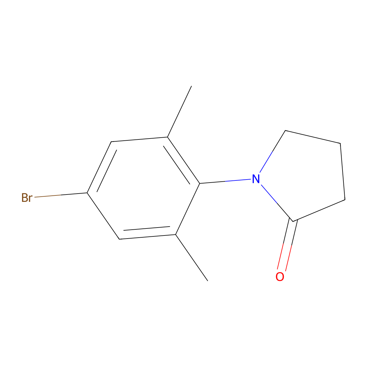 1-(4-Bromo-2,6-dimethylphenyl)pyrrolidin-2-one molecular structure, CAS 1443981-61-0