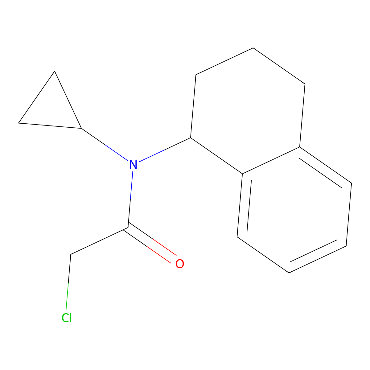2-chloro-N-cyclopropyl-N-(1,2,3,4-tetrahydronaphthalen-1-yl)acetamide molecular structure, CAS 1443981-63-2