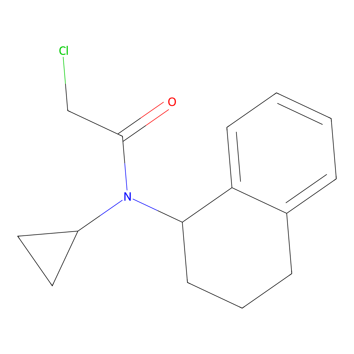 2-chloro-N-cyclopropyl-N-(1,2,3,4-tetrahydronaphthalen-1-yl)acetamide molecular structure, CAS 1443981-63-2