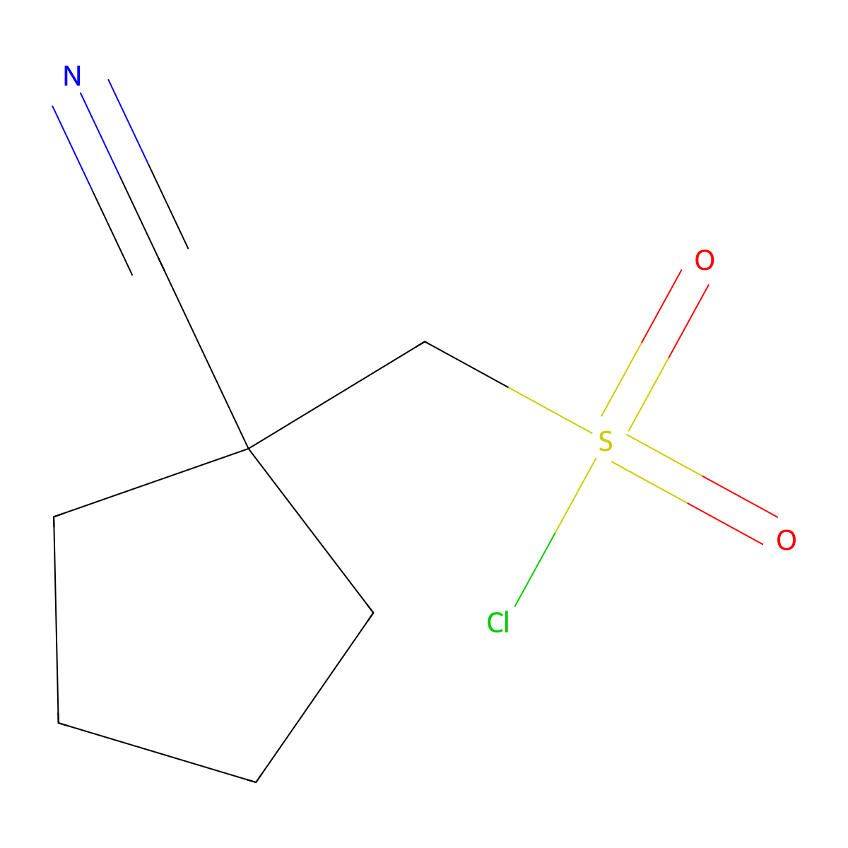 (1-Cyanocyclopentyl)methanesulfonyl chloride molecular structure, CAS 1443981-65-4