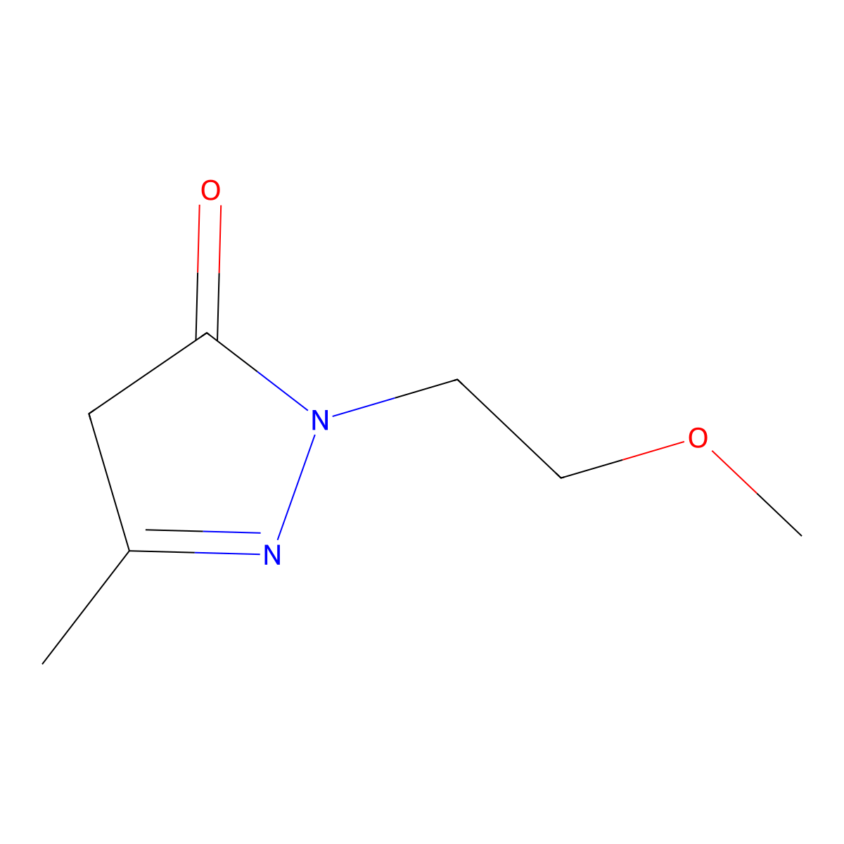 1-(2-methoxyethyl)-3-methyl-4,5-dihydro-1H-pyrazol-5-one molecular structure, CAS 1443981-66-5