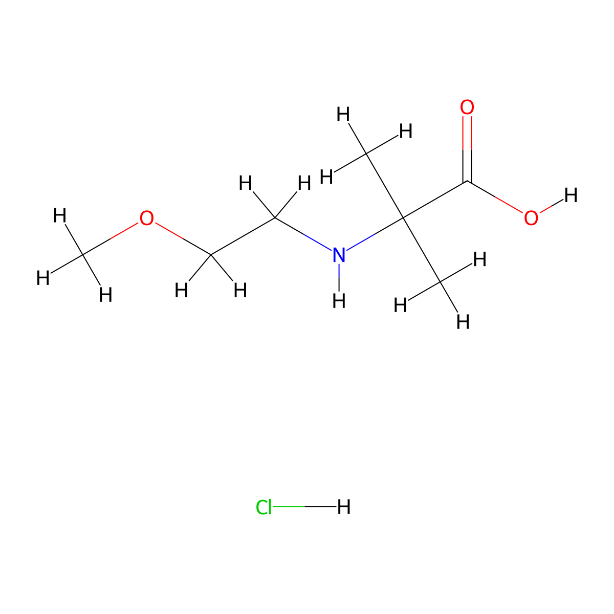 2-[(2-Methoxyethyl)amino]-2-methylpropanoic acid hydrochloride molecular structure, CAS 1443981-68-7
