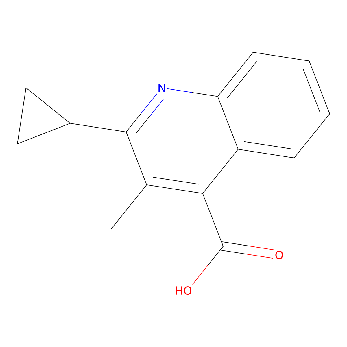 2-Cyclopropyl-3-methylquinoline-4-carboxylic acid molecular structure, CAS 1443981-69-8