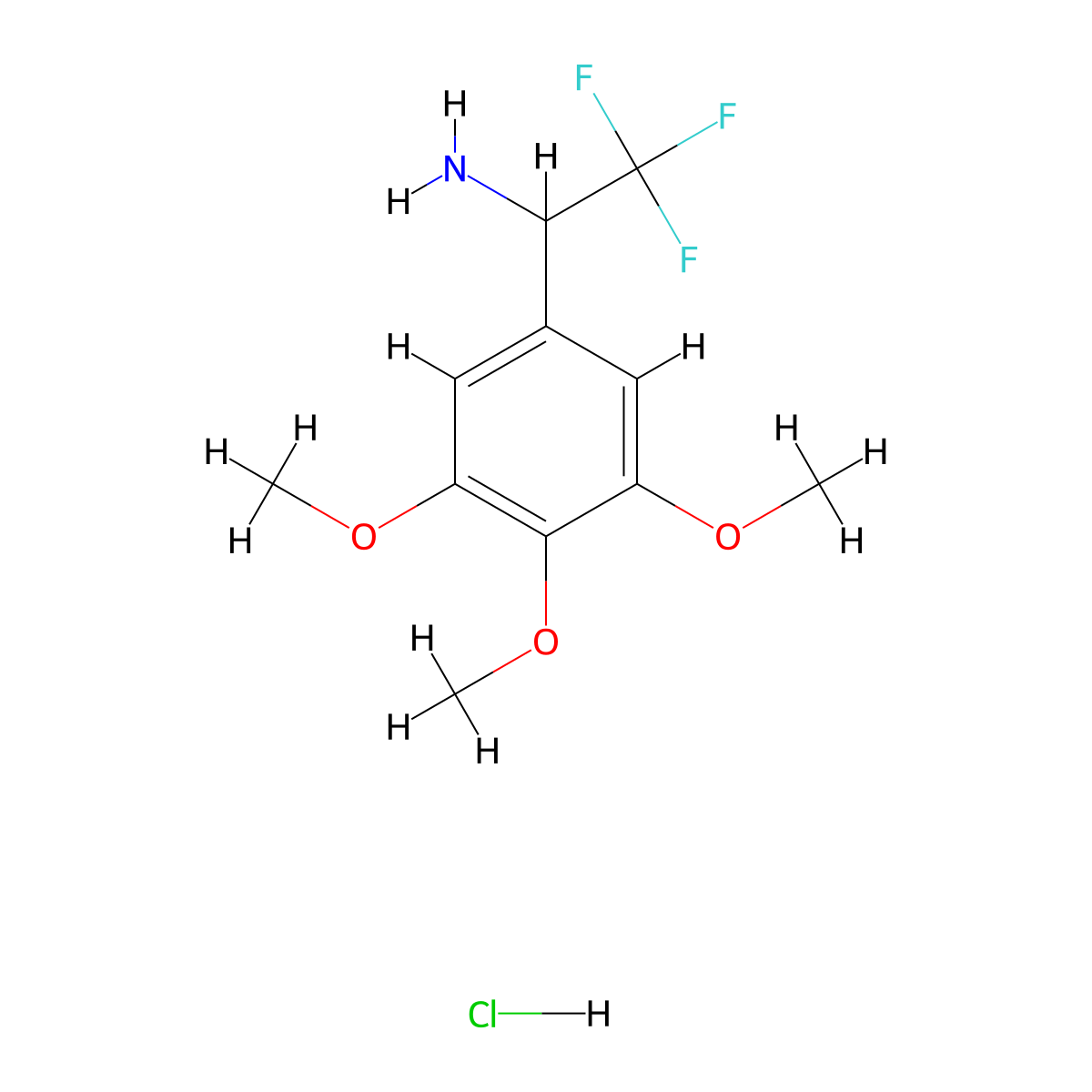 2,2,2-Trifluoro-1-(3,4,5-trimethoxyphenyl)ethan-1-amine hydrochloride molecular structure, CAS 1443981-73-4