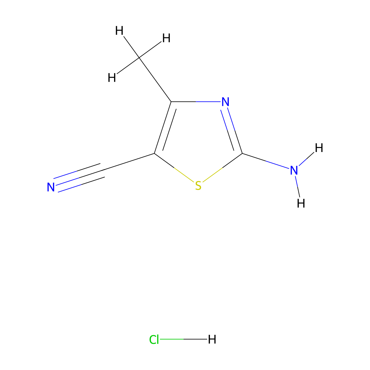 2-Amino-4-methyl-1,3-thiazole-5-carbonitrile hydrochloride molecular structure, CAS 1443981-79-0
