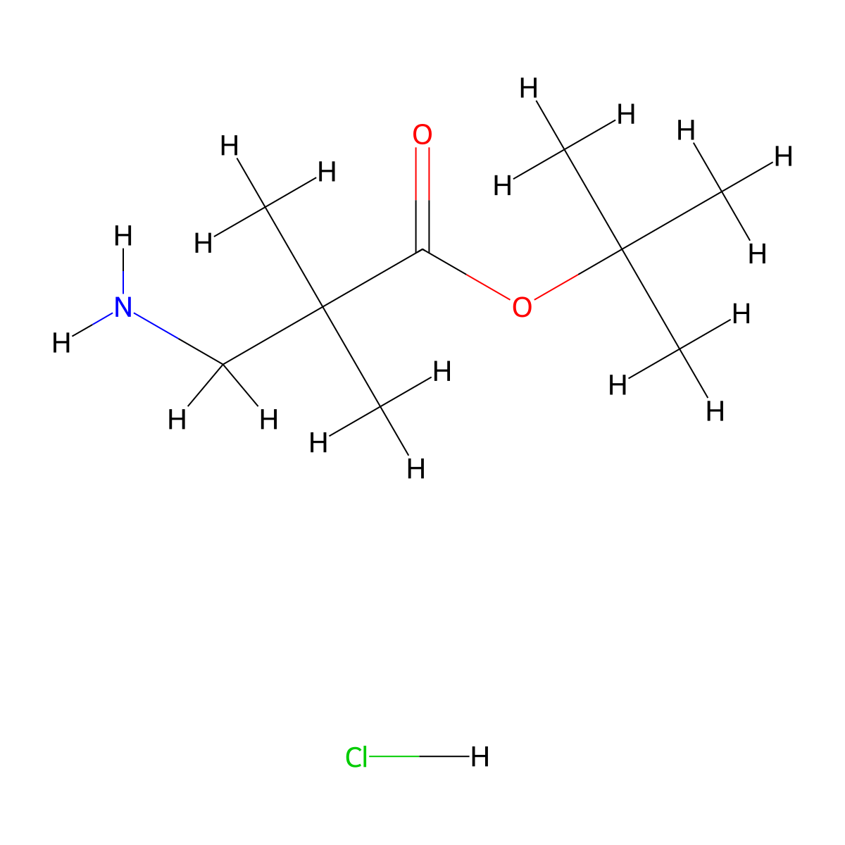 Tert-butyl 3-amino-2,2-dimethylpropanoate hydrochloride molecular structure, CAS 1443981-80-3