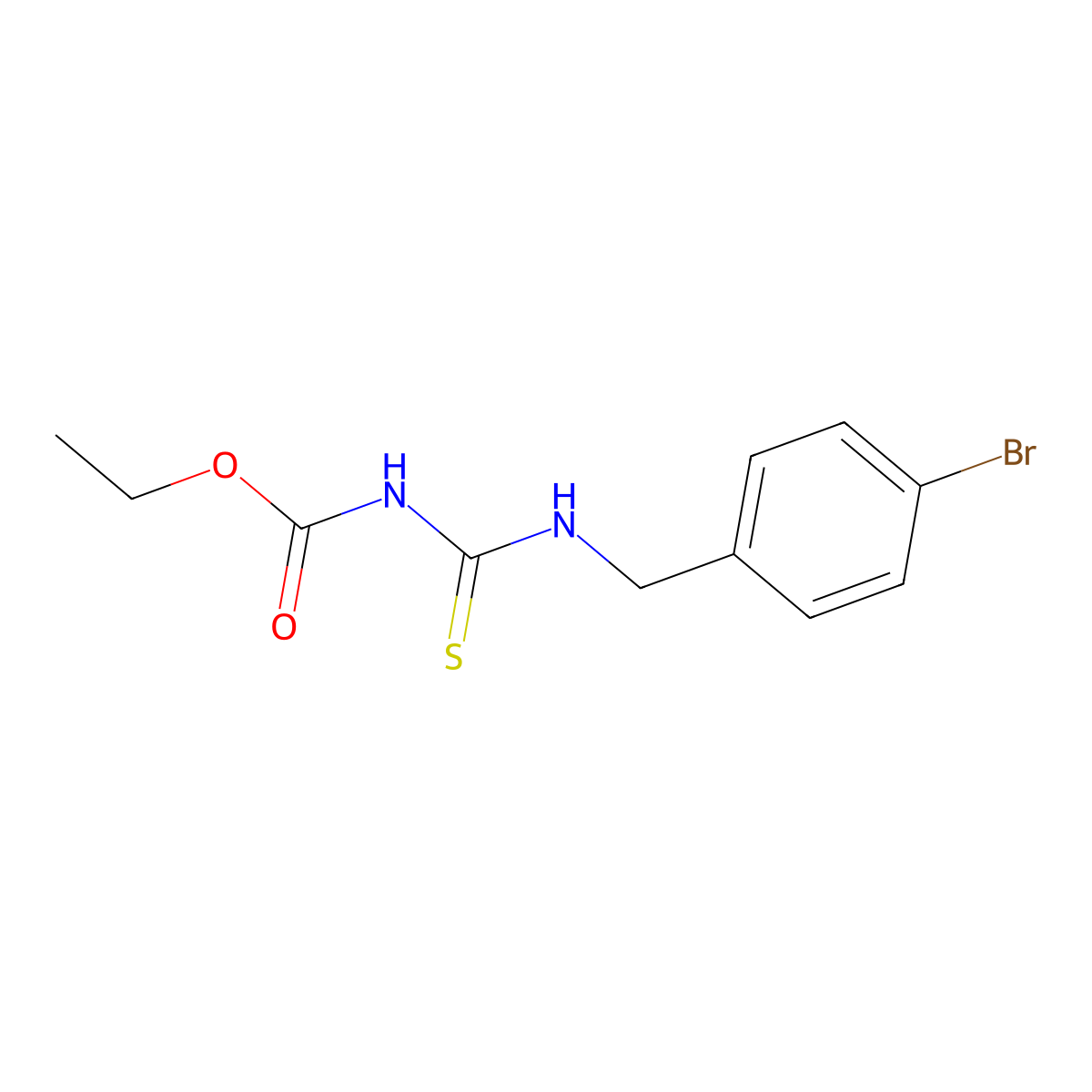 ethyl N-{[(4-bromophenyl)methyl]carbamothioyl}carbamate molecular structure, CAS 1443981-89-2