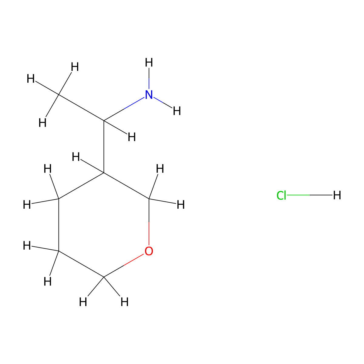 1-(Oxan-3-yl)ethan-1-amine hydrochloride molecular structure, CAS 1443981-91-6