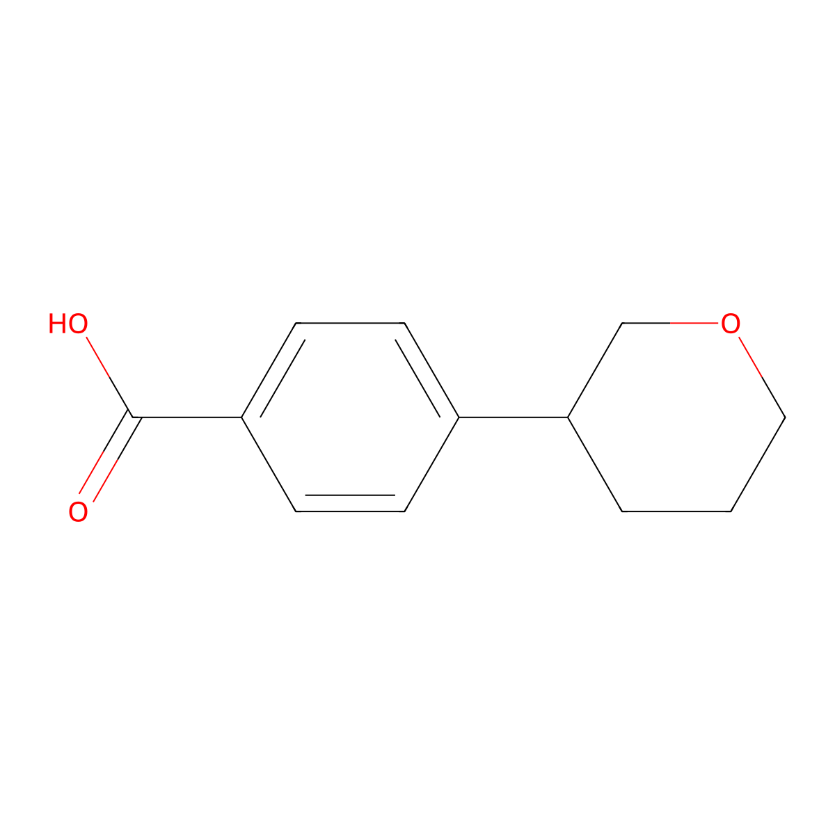 4-(Oxan-3-yl)benzoic acid molecular structure, CAS 1443981-93-8