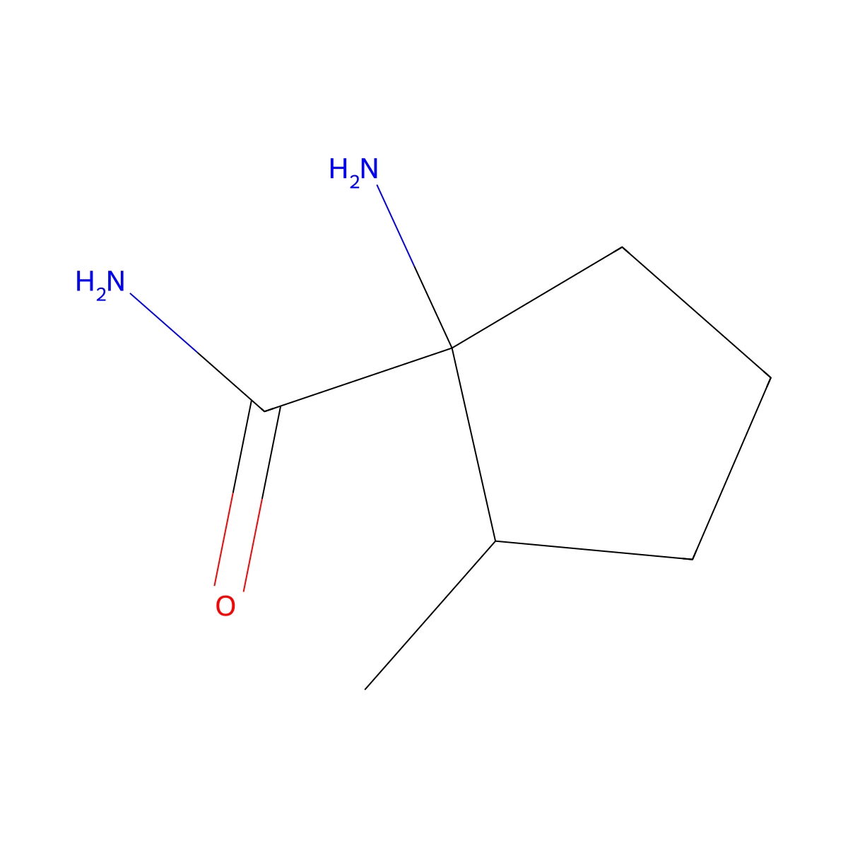 1-Amino-2-methylcyclopentane-1-carboxamide molecular structure, CAS 1443981-97-2