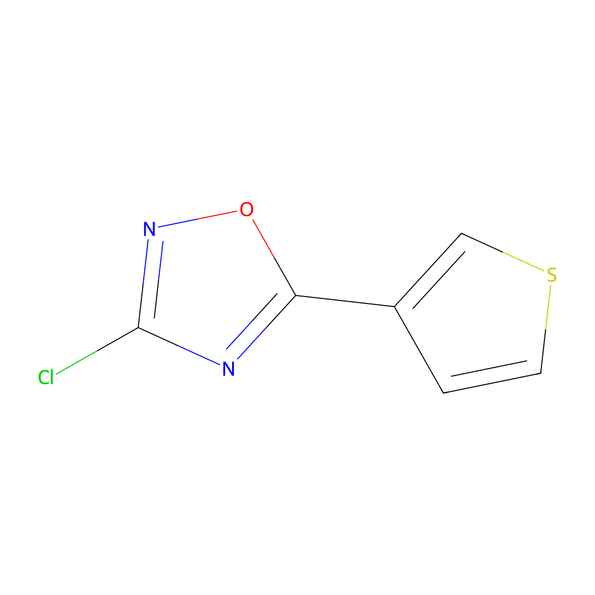 3-Chloro-5-(thiophen-3-yl)-1,2,4-oxadiazole molecular structure, CAS 1443981-98-3