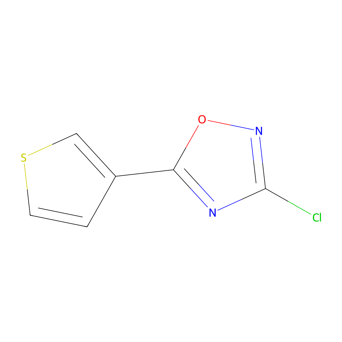 3-Chloro-5-(thiophen-3-yl)-1,2,4-oxadiazole molecular structure, CAS 1443981-98-3