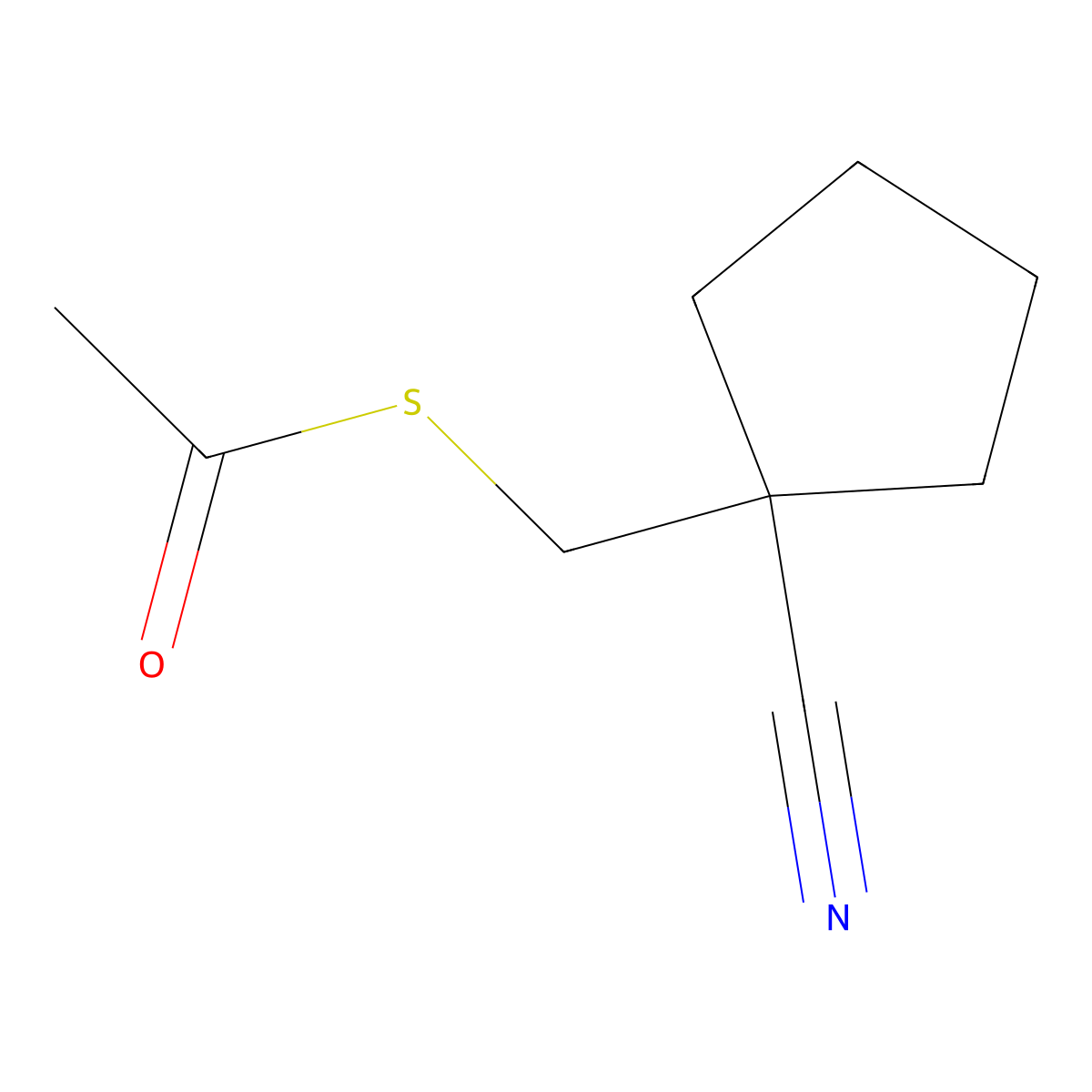 1-[(Acetylsulfanyl)methyl]cyclopentane-1-carbonitrile molecular structure, CAS 1443982-01-1