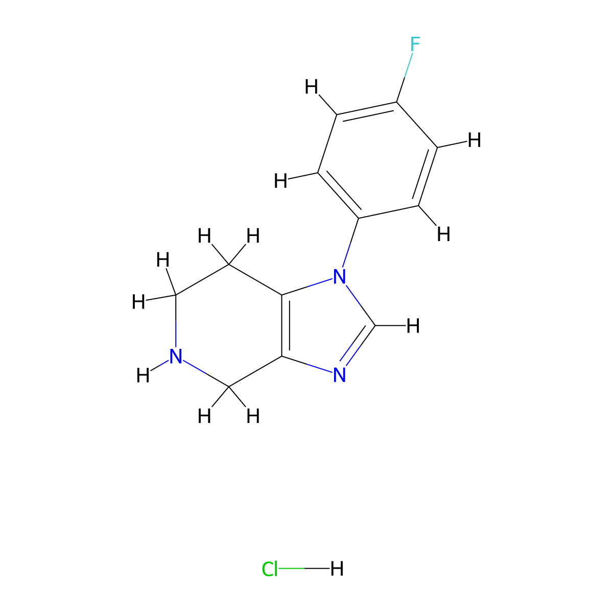 1-(4-fluorophenyl)-1H,4H,5H,6H,7H-imidazo[4,5-c]pyridine hydrochloride molecular structure, CAS 1443982-05-5