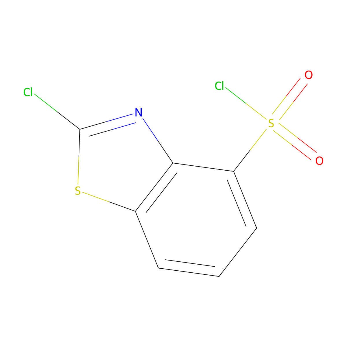 2-Chloro-1,3-benzothiazole-4-sulfonyl chloride molecular structure, CAS 1443982-06-6