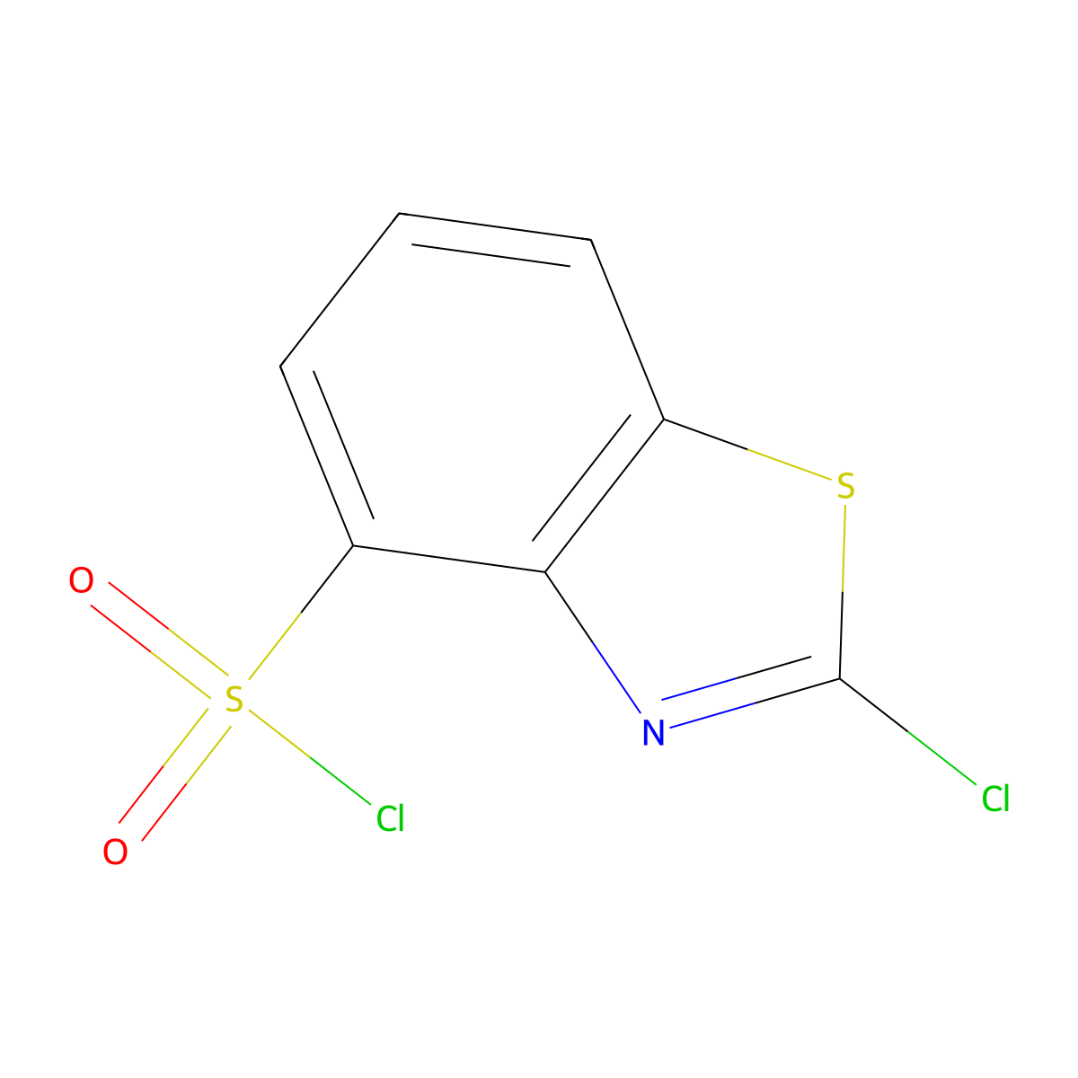 2-Chloro-1,3-benzothiazole-4-sulfonyl chloride molecular structure, CAS 1443982-06-6