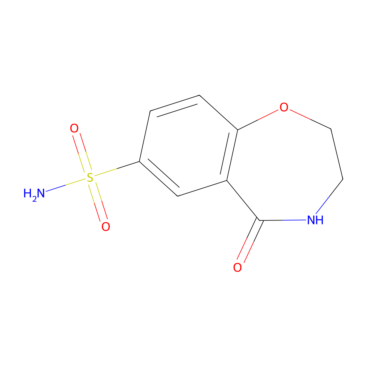 5-Oxo-2,3,4,5-tetrahydro-1,4-benzoxazepine-7-sulfonamide molecular structure, CAS 1443982-07-7