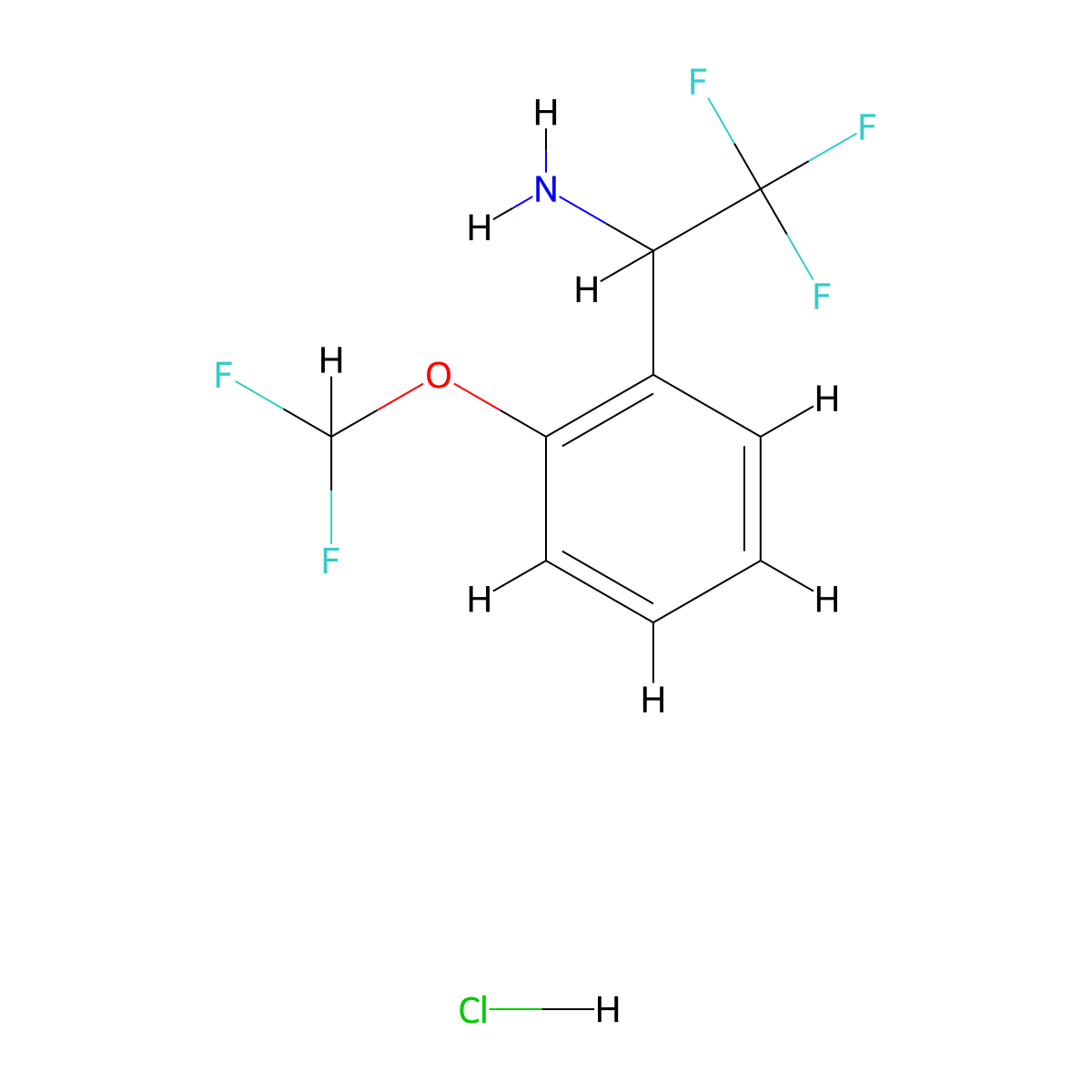 1-[2-(Difluoromethoxy)phenyl]-2,2,2-trifluoroethan-1-amine hydrochloride molecular structure, CAS 1443982-09-9