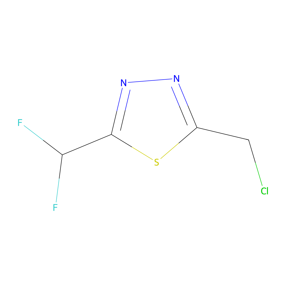 2-(Chloromethyl)-5-(difluoromethyl)-1,3,4-thiadiazole molecular structure, CAS 1443982-10-2