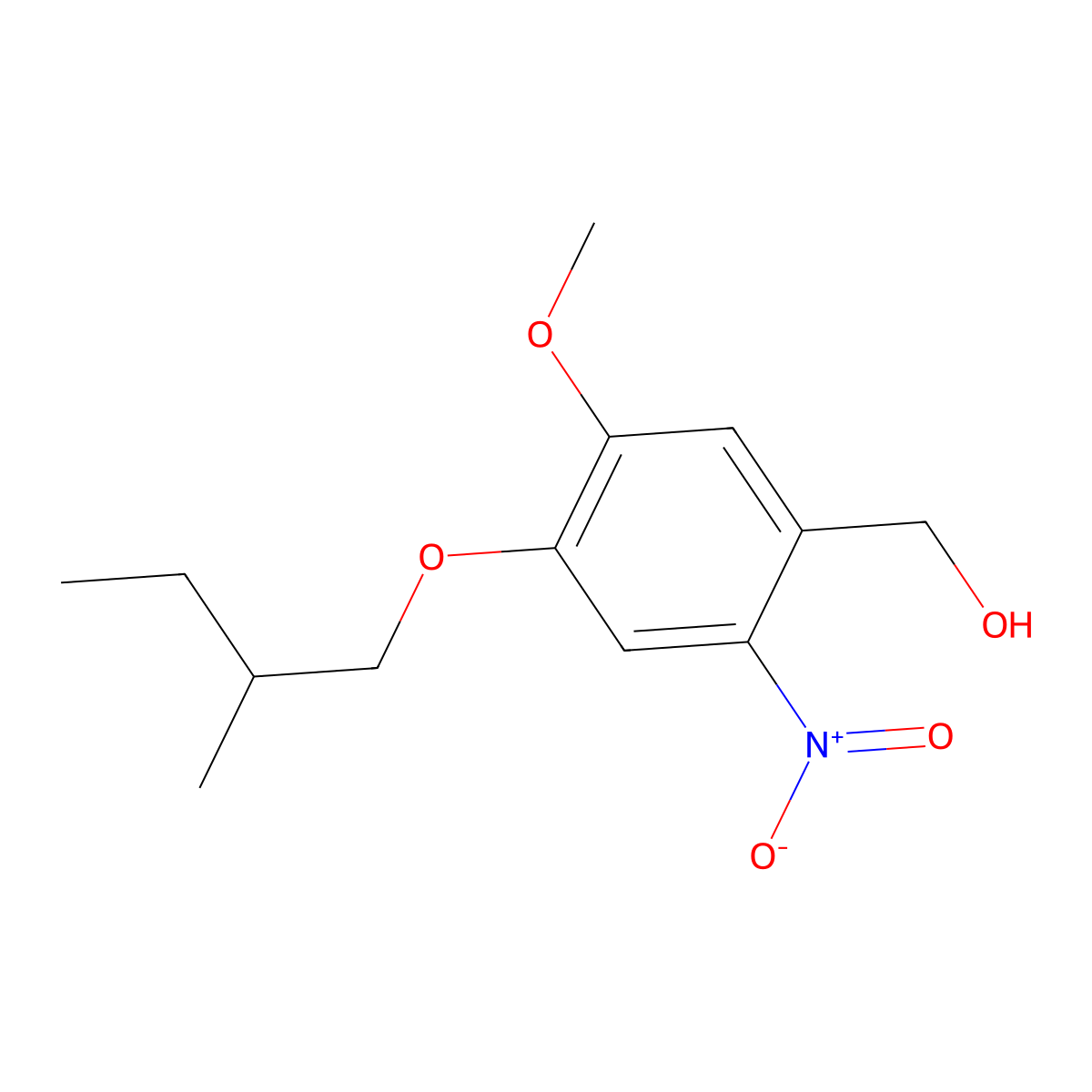 [5-Methoxy-4-(2-methylbutoxy)-2-nitrophenyl]methanol molecular structure, CAS 1443982-12-4