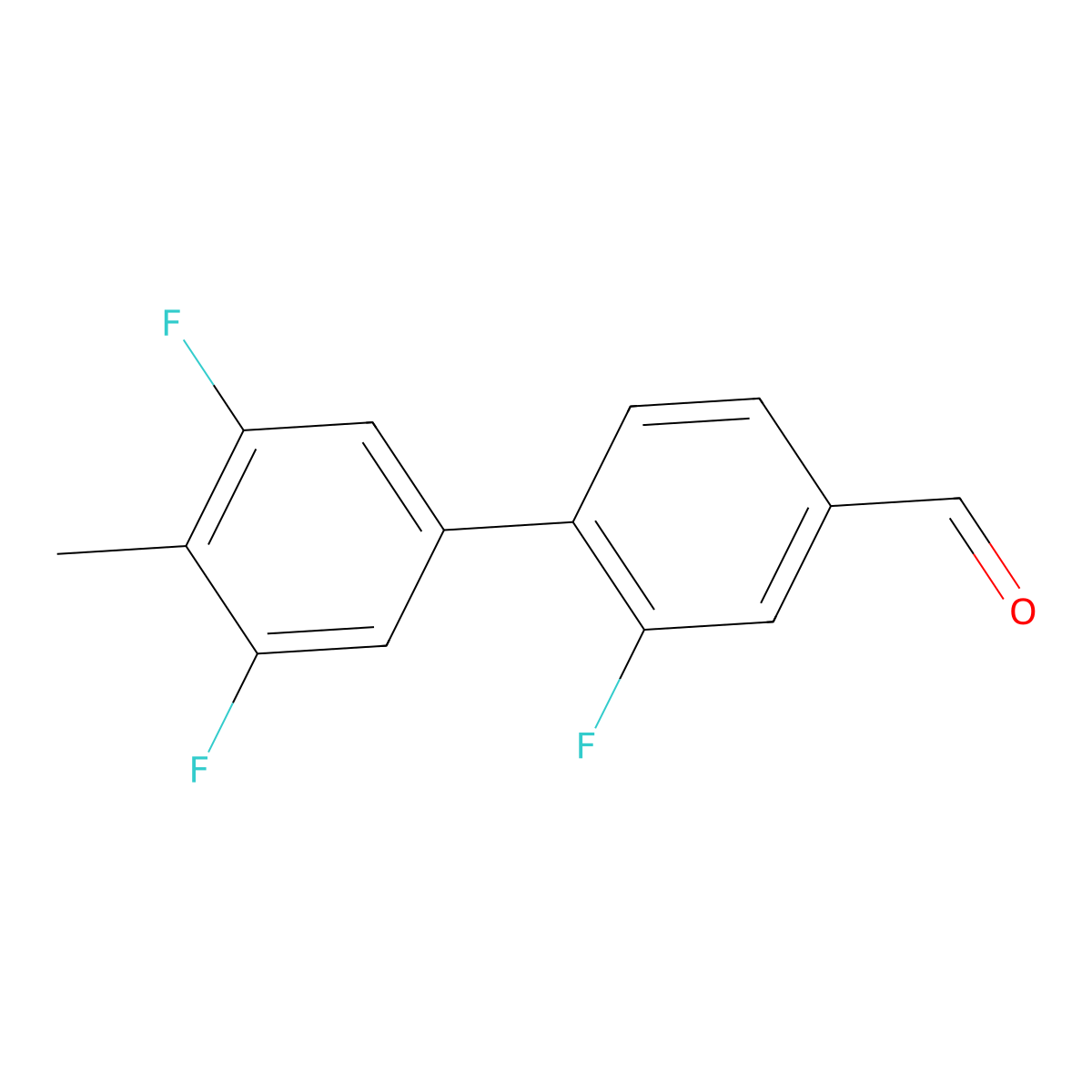 2,3',5'-Trifluoro-4'-methyl[1,1'-biphenyl]-4-carboxaldehyde molecular structure, CAS 1443982-28-2
