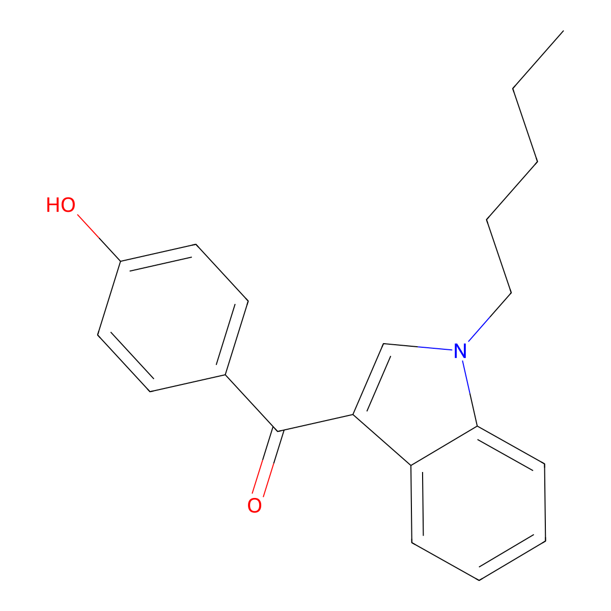 (4-Hydroxyphenyl)-(1-pentylindol-3-yl)methanone molecular structure, CAS 1443988-18-8
