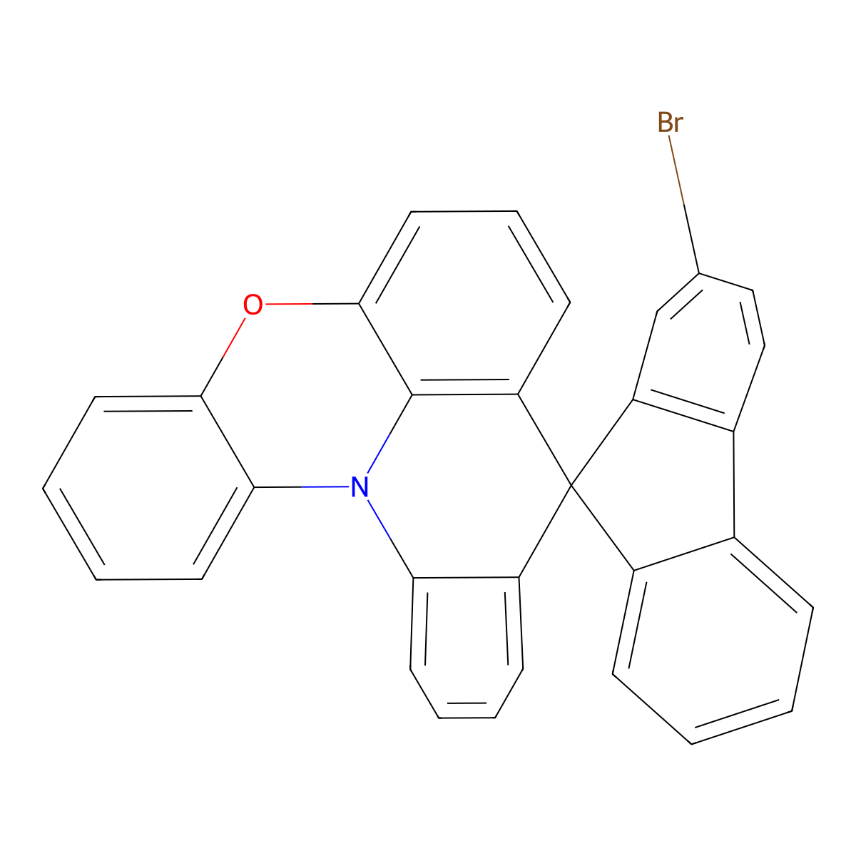 2'-Bromospiro[8-oxa-1-azapentacyclo[11.7.1.02,7.09,21.015,20]henicosa-2,4,6,9,11,13(21),15,17,19-nonaene-14,9'-fluorene] molecular structure, CAS 1443999-73-2