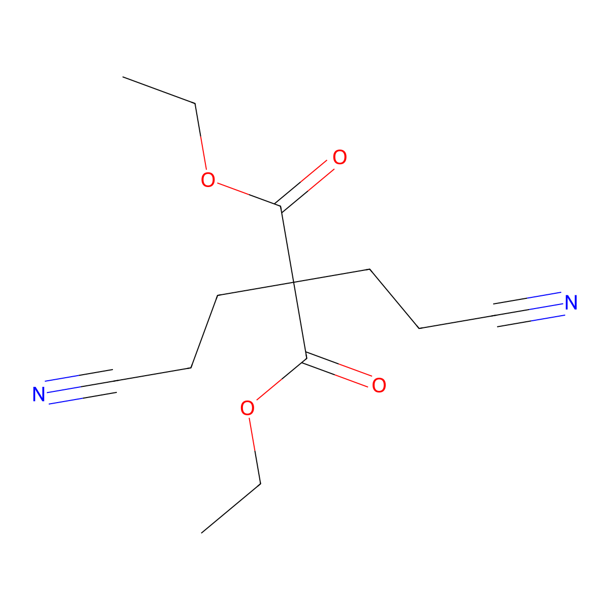 Diethyl bis(2-cyanoethyl)malonate molecular structure, CAS 1444-05-9