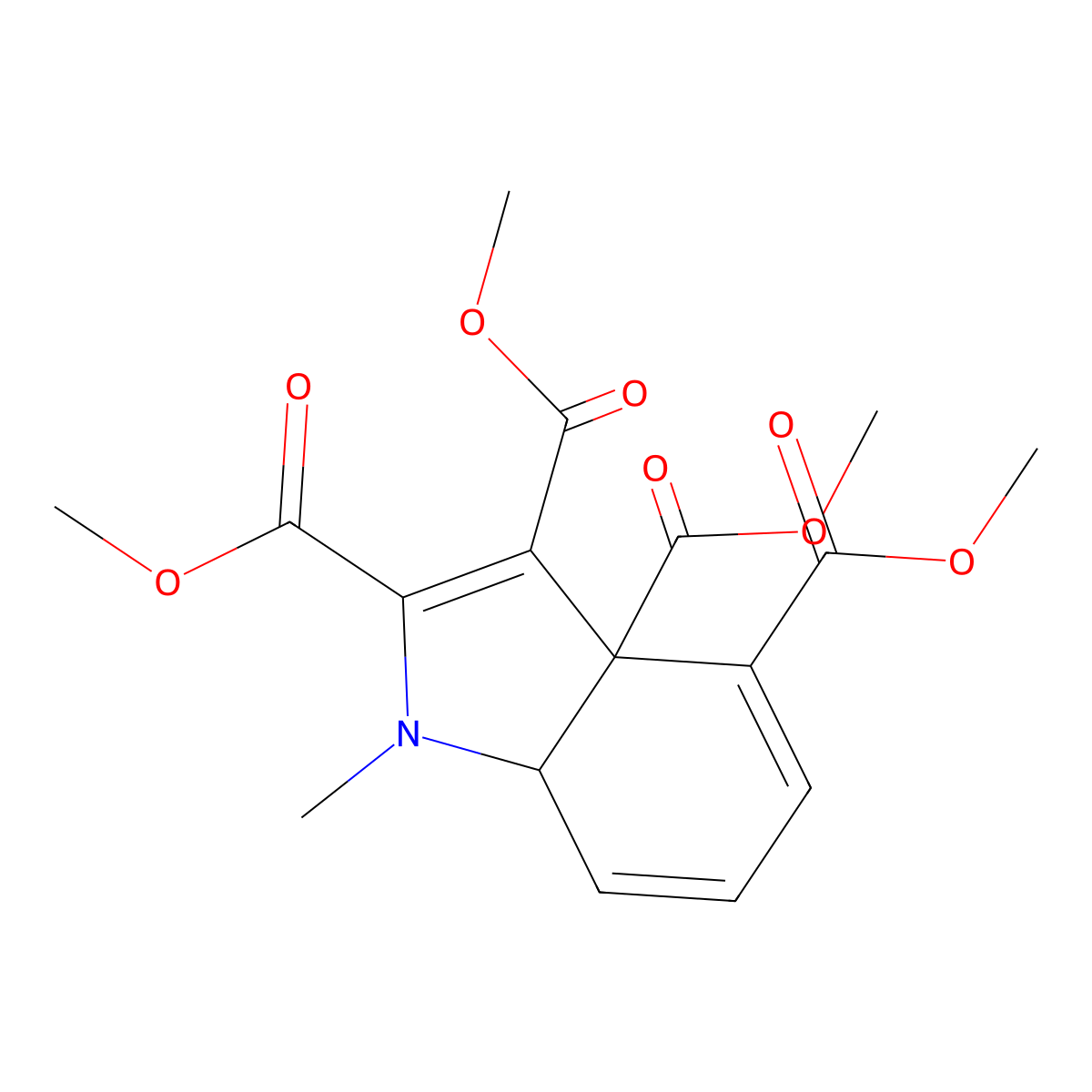 tetramethyl 1-methyl-7aH-indole-2,3,3a,4-tetracarboxylate molecular structure, CAS 1444-11-7