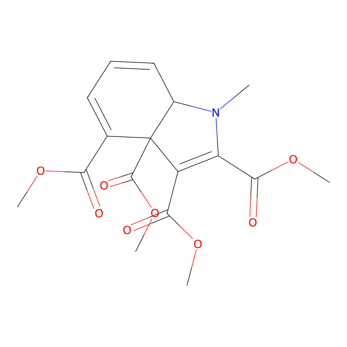 tetramethyl 1-methyl-7aH-indole-2,3,3a,4-tetracarboxylate molecular structure, CAS 1444-11-7