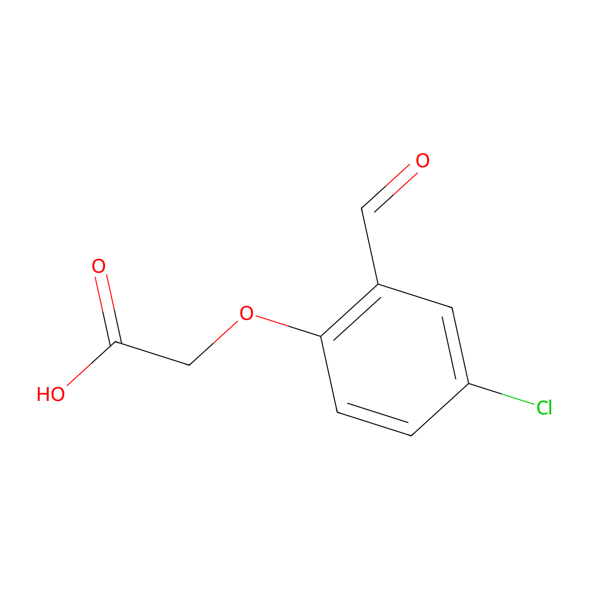 2-(4-Chloro-2-formylphenoxy)acetic acid molecular structure, CAS 14440-47-2