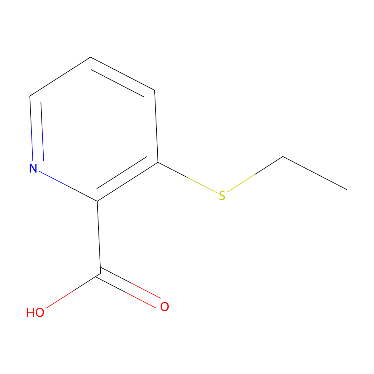 3-(Ethylsulfanyl)pyridine-2-carboxylic acid molecular structure, CAS 14440-97-2