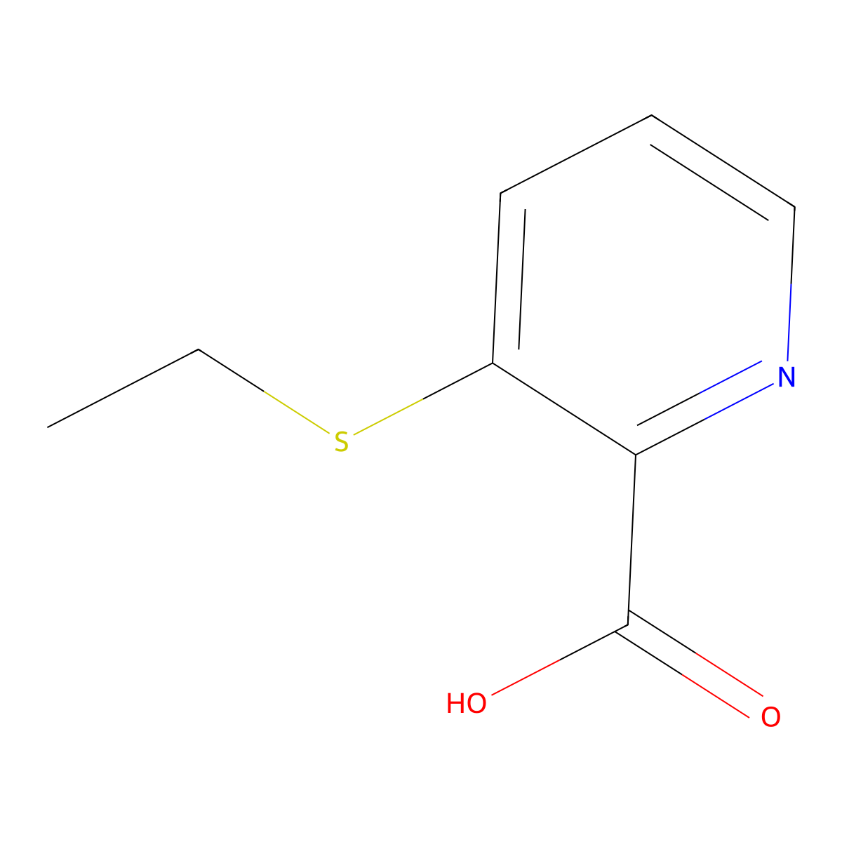3-(Ethylsulfanyl)pyridine-2-carboxylic acid molecular structure, CAS 14440-97-2