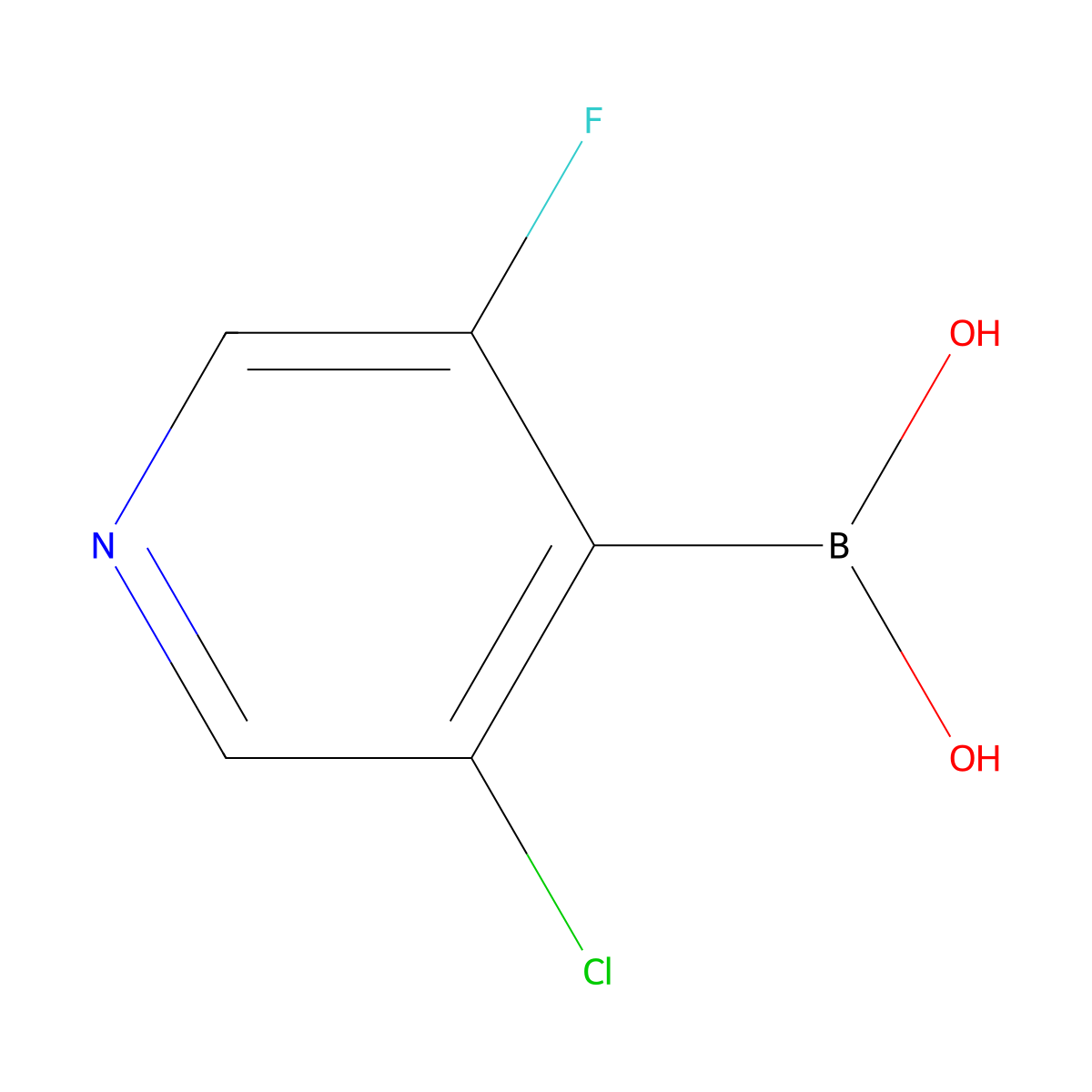 3-Chloro-5-fluoropyridine-4-boronic acid molecular structure, CAS 1444025-19-7