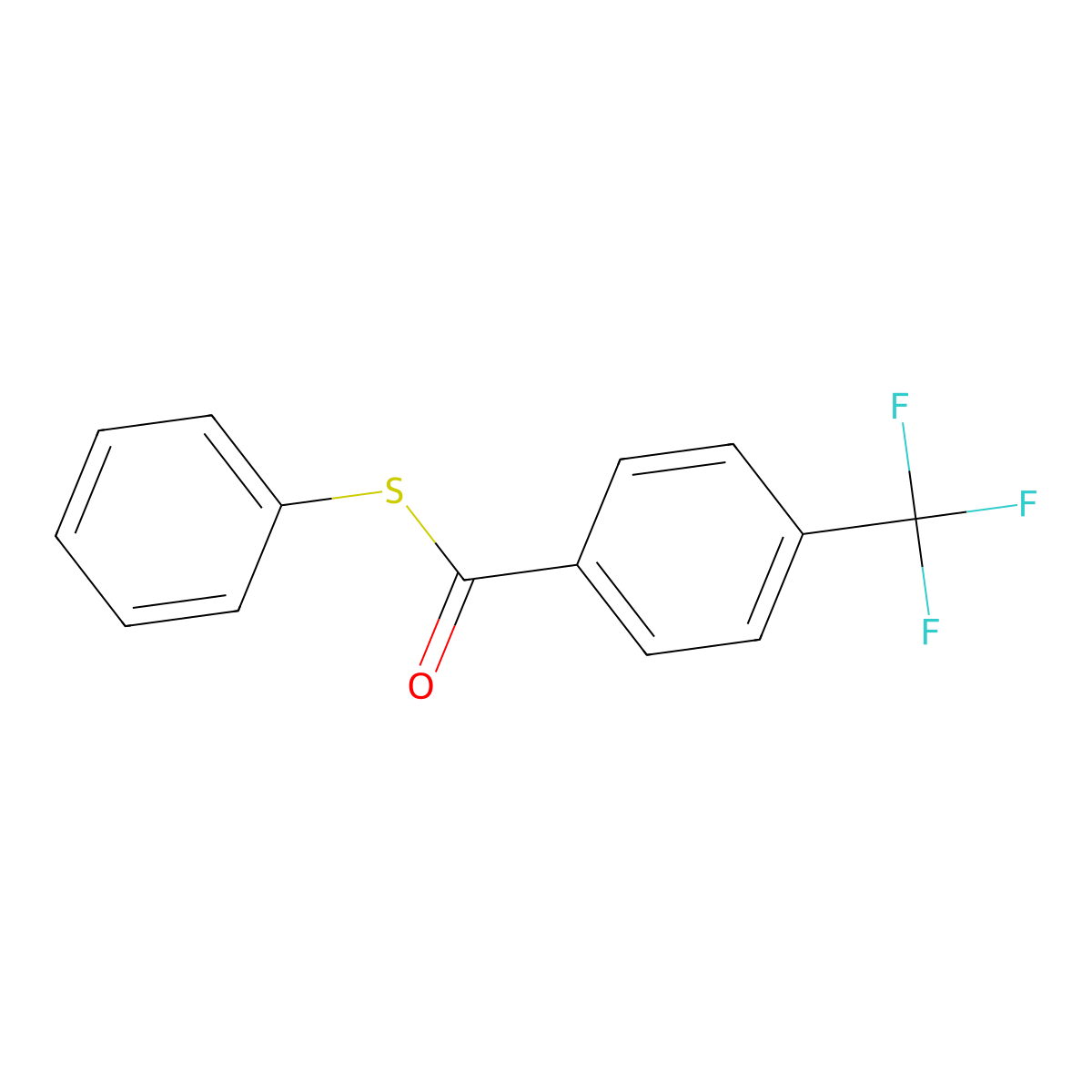 S-phenyl 4-trifluoromethylbenzothioate molecular structure, CAS 144406-22-4
