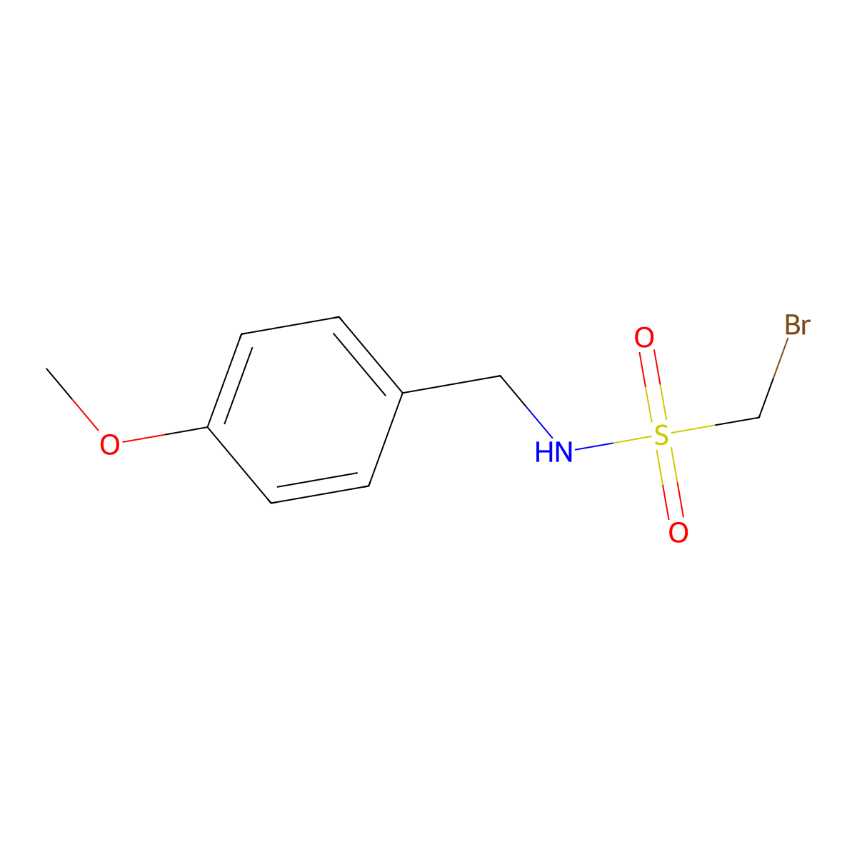 1-bromo-N-[(4-methoxyphenyl)methyl]methanesulfonamide molecular structure, CAS 1444100-44-0