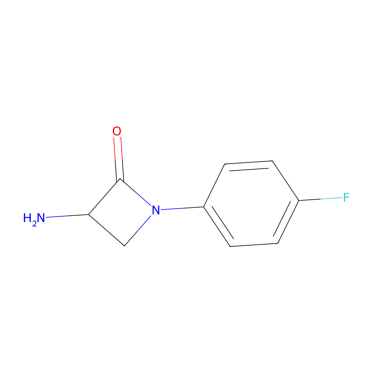 3-Amino-1-(4-fluorophenyl)azetidin-2-one molecular structure, CAS 1444103-29-0