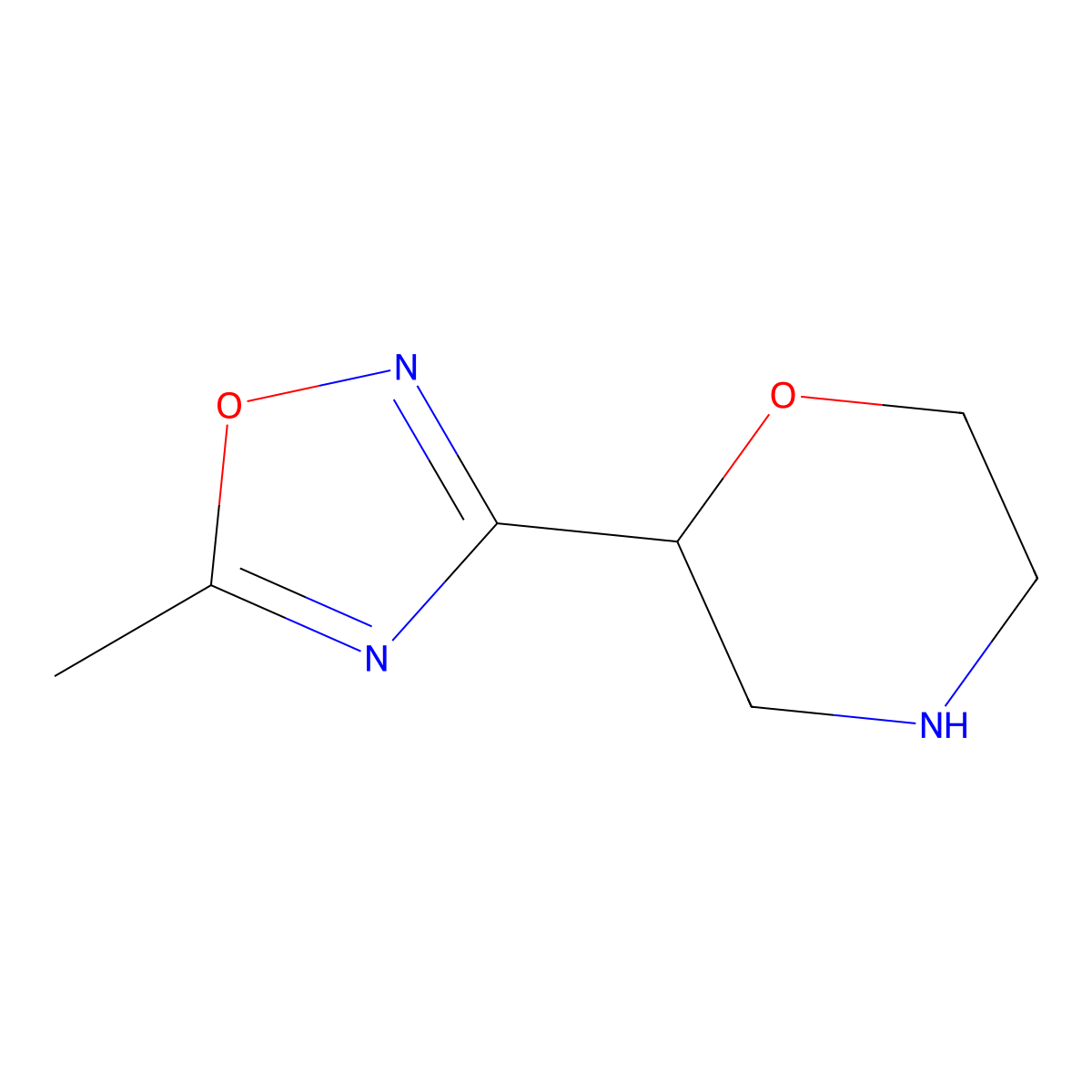 2-(5-Methyl-1,2,4-oxadiazol-3-yl)morpholine molecular structure, CAS 1444103-32-5